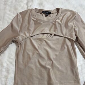 Electric Family Women's Beige Long Sleeve Top